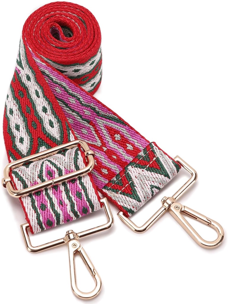 Purse Bag Strap Replacement Crossbody Adjustable Wide Guitar Red Pink Green Gold